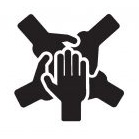Piled hands icon